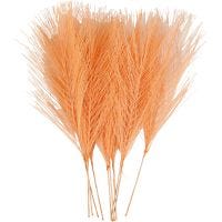 Artificial feathers, L: 15 cm, W: 8 cm, orange, 10 pc/ 1 pack