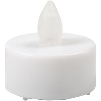 LED Tea Light Candles, H: 35 mm, D 38 mm, white, 24 pc/ 1 pack