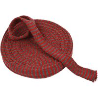 Knitted Tube, W: 30 mm, christmas red/grey, 10 m/ 1 roll