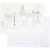 Advent calendar with elves having a snowball fight , A3, size 30x42 cm, 30 pc/ 1 pack