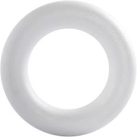 Ring, size 21,5 cm, thickness 45 mm, white, 1 pc