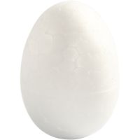 Polystyrene Eggs, H: 4,8 cm, white, 100 pc/ 1 pack