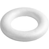 Half rounded rings, size 20 cm, thickness 25 mm, white, 1 pc