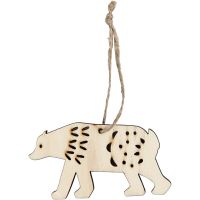 Ornament, polar bear, H: 4,5 cm, depth 0,5 cm, W: 7,5 cm, 4 pc/ 1 pack