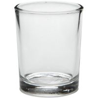 Tealight holder in glass, H: 6,5 cm, D 4,5 cm, 4 pc/ 1 pack