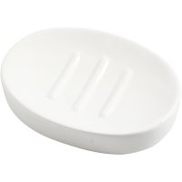 Soap dishes, H: 2,5 cm, L: 13,5 cm, W: 10 cm, white, 1 pc