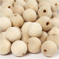 Wooden Bead, D 20 mm, hole size 4 mm, 200 pc/ 1 pack