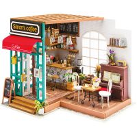 DIY Miniature Room, Coffee shop, H: 19 cm, L: 22,6 cm, W: 19,4 cm, 1 pc