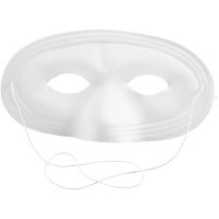 Half Face Masks, H: 10 cm, W: 17,5 cm, white, 1 pc