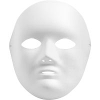 Full Face Mask, H: 22 cm, W: 17 cm, white, 1 pc