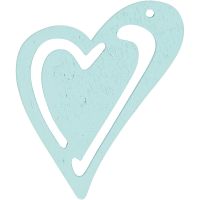 Heart, size 55x45 mm, thickness 2 mm, turquoise, 10 pc/ 1 pack