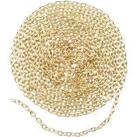 Chain, W: 2 mm, gold-plated, 2 m/ 1 pack