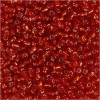 Rocaille seed beads, D 3 mm, size 8/0 , hole size 0,6-1,0 mm, metallic red, 25 g/ 1 pack