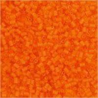 Rocaille Seed Beads, 2-cut, D 1,7 mm, size 15/0 , hole size 0,5 mm, transparent orange, 25 g/ 1 pack