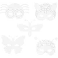 Insect Masks, H: 14-17 cm, W: 19,5-23 cm, 230 g, white, 16 pc/ 1 pack