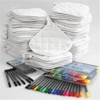 Pot Holders with markers, black, white, 1 set