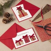 Christmas card with gifts motif
