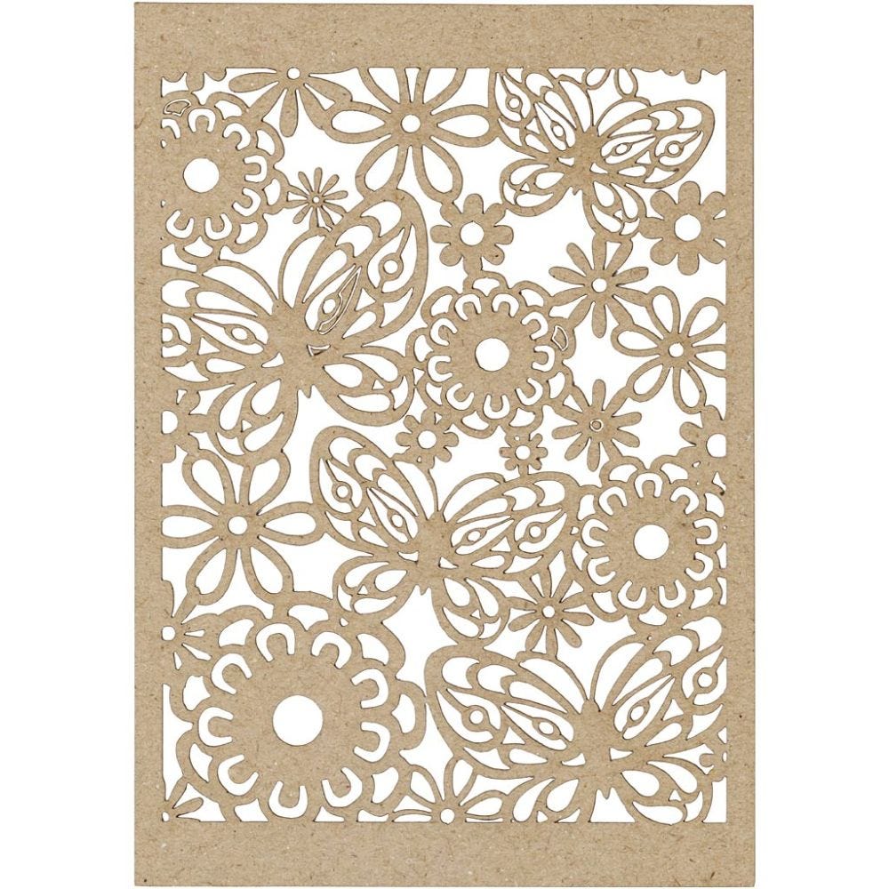 Lace Patterned cardboard, 10,5x15 cm, 200 g, natural, 10 pc/ 1 pack