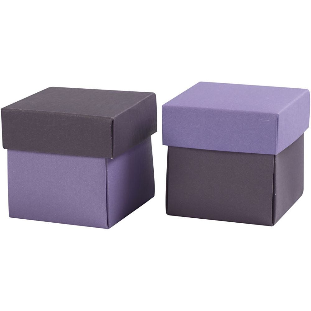 Folding box, size 5,5x5,5 cm, 250 g, dark lilac/lilac, 10 pc/ 1 pack