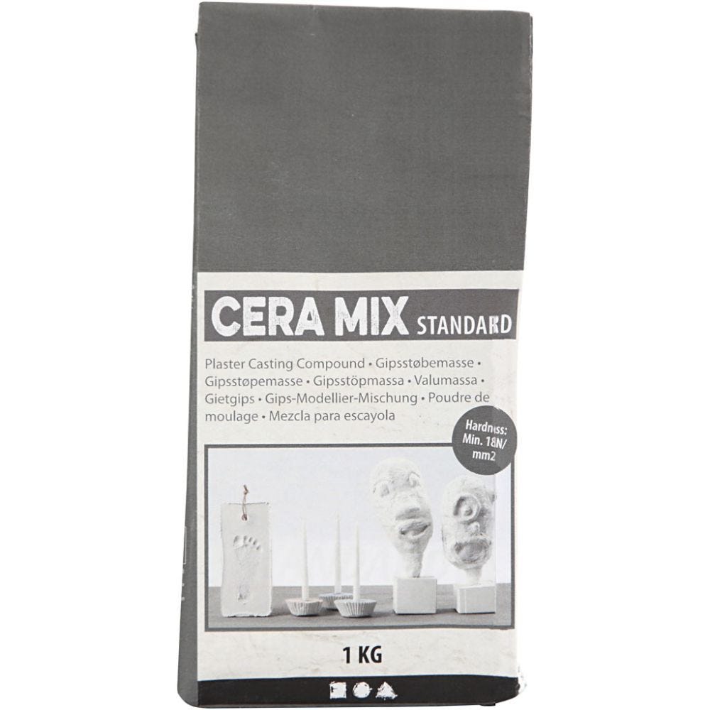 Cera-Mix Standard Casting Plaster, light grey, 1 kg/ 1 pack