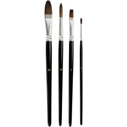 Watercolour Paint Brushes, no. 1+7+10, 4 pc/ 1 pack