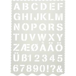 Shape Template, letters and numbers, H: 25 mm, sheet 21x29 cm, 1 pc