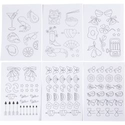 Stitch and Rinse Away Sheet, decorative designs, A5, sheet 148x210 mm, 6 sheet/ 1 pack