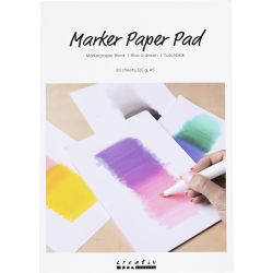 Marker Paper Pad, A5, sheet 148x210 mm, 120 g, white, 30 sheet/ 1 pack