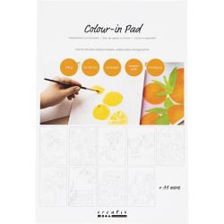 Colour-in Paper Pad, A4, sheet 210x297 mm, medium grain, 300 g, white, 20 sheet/ 1 pc