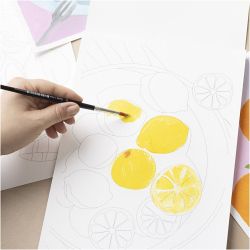 Colour-in Paper Pad, A4, sheet 210x297 mm, medium grain, 300 g, white, 20 sheet/ 1 pc