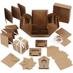 Explosion box, size 7x7x7,5+12x12x12 cm, natural, 1 pc
