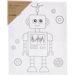 Colour-in Canvas, Robot, D. 1,6 cm, size 24x30 cm, 360 g, 1 pc
