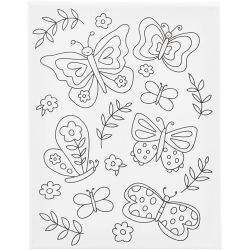 Colour-in Canvas, Butterflies, D. 1,6 cm, size 24x30 cm, 360 g, 1 pc