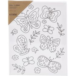 Colour-in Canvas, Butterflies, D. 1,6 cm, size 24x30 cm, 360 g, 1 pc