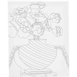 Colour-in Canvas, Bouquet in vase, D. 1,6 cm, size 24x30 cm, 360 g, 1 pc
