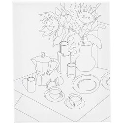 Colour-in Canvas, Breakfast table, D. 1,6 cm, size 24x30 cm, 360 g, 1 pc