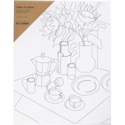 Colour-in Canvas, Breakfast table, D. 1,6 cm, size 24x30 cm, 360 g, 1 pc