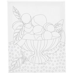 Colour-in Canvas, Fruit bowl, D. 1,6 cm, size 24x30 cm, 360 g, 1 pc