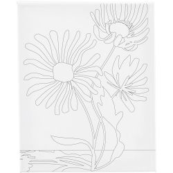 Colour-in Canvas, Large flowers, D. 1,6 cm, size 24x30 cm, 360 g, 1 pc
