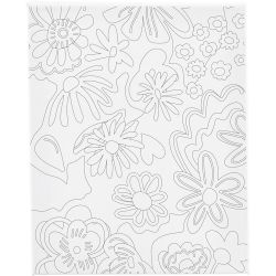 Colour-in Canvas, Flowers, D. 1,6 cm, size 24x30 cm, 360 g, 1 pc