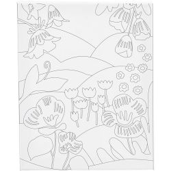 Colour-in Canvas, Floral landscape, D. 1,6 cm, size 24x30 cm, 360 g, 1 pc