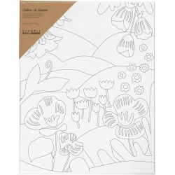 Colour-in Canvas, Floral landscape, D. 1,6 cm, size 24x30 cm, 360 g, 1 pc