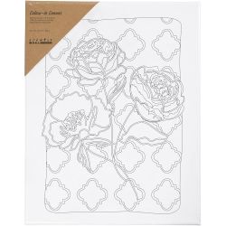 Colour-in Canvas, Roses, D. 1,6 cm, size 24x30 cm, 360 g, 1 pc