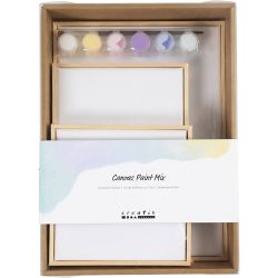 Canvas Painting Set, pastel colours, 1 pack