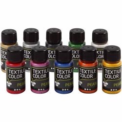 Textile Color, mother of pearl, assorted colours, 10x50 ml/ 1 pack