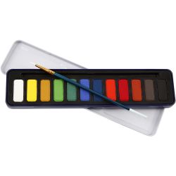 Watercolour Kit, size 12x30 mm, colorful, 12 colour/ 1 pack