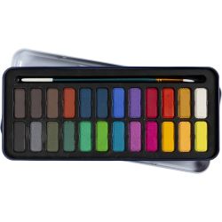 Watercolour Kit, size 12x30 mm, assorted colours, 24 colour/ 1 pack