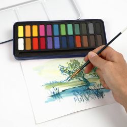 Watercolour Kit, size 12x30 mm, assorted colours, 24 colour/ 1 pack