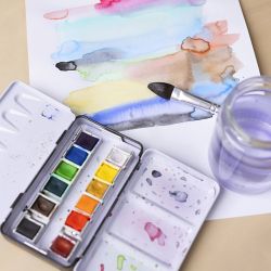 Art Watercolour, ½-pan, size 10x15x20 mm, standard colours, 12 colour/ 1 pack