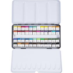 Art Watercolour, &frac12;-pan, size 10x15x20 mm, standard colours, 48 colour/ 1 pack